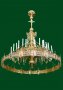 1-tiered chandelier for 36 candles, 18 branches with horos