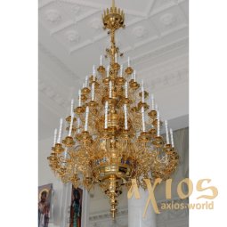 Chandelier 4 yards, 58 sv, brass, lacquer - фото