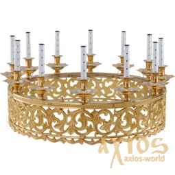Horos for the chandelier №3, 12 sv, brass, lacquer - фото