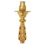 Candlestick handmade brass in gilding with inserts