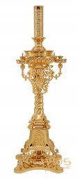 Candlestick cast, with cherubs, 1 lamp and 42 candles, with gilding - фото