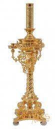 Cast candlestick № 2, with Cherubs, 1 lamp and 42 candles, with gilding - фото