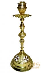 Candlestick on the altar, with red enamel, 32 cm - фото