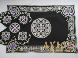 Covers, black set, embroidery on gabardine - фото
