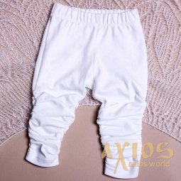 Pants narrow with assembly, white color (ng_001) - фото