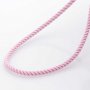 Silk pink lace with a smooth clasp (2mm), silver 925, silk, О 18402