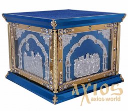 Throne 130x130 cm, casting, cast icons (blue) - фото