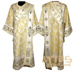 Proto-Deacon vestment of brocade and embroidered on satin 046d - фото