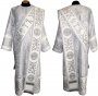 Proto-deacon vestment of white brocade and embroidered on dense satin 047 d