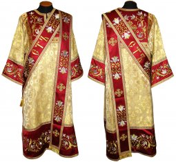 Deacon Vestment from brocade, with embroidery on velvet 046d - фото