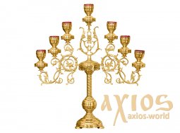 Seven-light Candelabrum, large, on 1 leg (without glasses) - фото