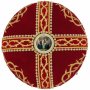 Miter "Crown of Thorns", red velvet, inlaid with stones, beads and images of the Lord