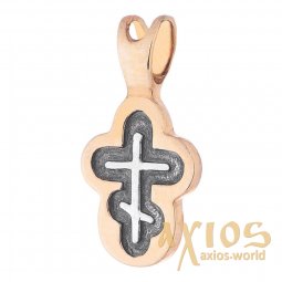 Neck cross, silver 925 ° with gilding and blackening, 15x10 mm, O 131768 - фото