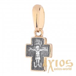 Neck cross, silver 925 ° with gilding and blackening, 20x08 mm, O 131802 - фото