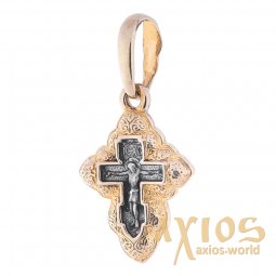 Neck cross, silver 925 ° with gilding and blackening, 25x13 mm, O 131754 - фото