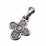 Native cross «Savior Not Made by Hands. Prayer», silver 925 ° with blackening, 30x17 mm, O 131018