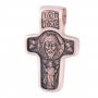 Native cross «Savior Not Made by Hands. Saint Nicholas the Wonderworker», gold 585 °, with blackening 25x18 mm, О п00619