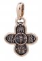 The cross, «The Savior Not Made by Hands. Prayer» gold 585 °, with blackening 29x18 mm, О п02668
