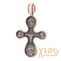 The natest cross «Etimasiya. Eight Saints », gold 585 °, with blackening 36x22 mm, О п02662 - фото