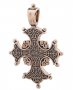 Neck cross «Ozvete Tree of the Cross», gold 585 °, with blackening 33x23 mm, О п02676