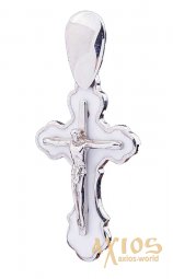 The cross «Crucifixion» silver 925 °, with the birth of 40x25 mm, О 250048А - фото