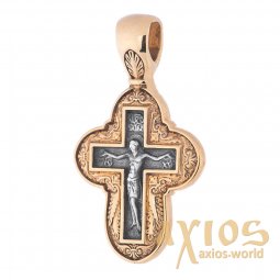 Native cross, silver 925 with gilding and blackening, 30x17mm, O 131467 - фото