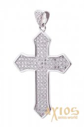 Neck cross, silver 925 with rhodium, 30x17mm, O 132008 - фото