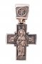 The cross «Savior on the throne. Mother of God on the throne», gold 585 with black, 42x23mm, О п02432