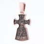 The cross «Crucifixion. Icon of the Mother of God «Seven-Shot, gold 585 with blackening», 30x20mm, О п01652