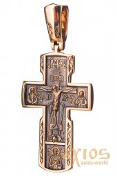 The cross «Crucifixion», gold 585 with blackening, 50х22mm, О п02408 - фото