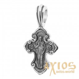 Neck cross, silver 925 with black, 37x21mm, O 131189 - фото