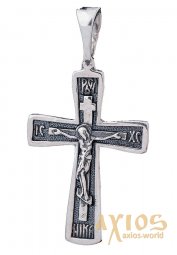 The cross «Crucifixion», silver 925 with blackening, 33x16mm, О 131652 - фото
