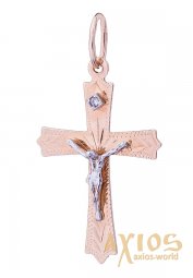 The cross «Crucifixion», gold 585, 25x15 mm, О п02294 - фото