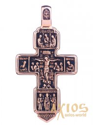 The cross, gold 585, 60х32mm, with blackening О п00310 - фото