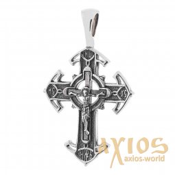 Neck cross, silver 925, 35x20mm, with blackening О 131479 - фото