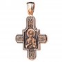 The natty cross «Lord Almighty. Great Martyr Panteleimon the Healer», gold 585, 35х21mm, with blackening О п01876