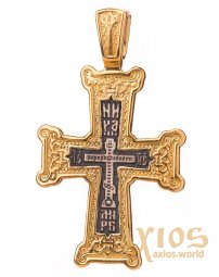 Native cross «Golgotha», silver 925, with gilding and blackening, 36x29mm, O 131794 - фото