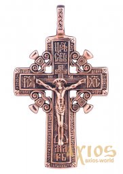 The cross «Crucifixion», gold 585, with blackening 55x32mm, О п00788 - фото