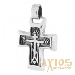 Neck cross, silver 925, with blackening, 25x18mm, O 131725 - фото