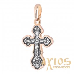 The cross «Crucifixion», silver 925, with gilding and blackening, 38x18mm, O 131800 - фото