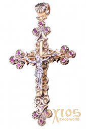 The cross «Crucifixion», gold 585, 60х40мм, О п00537ф - фото