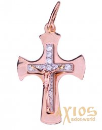 The cross «Crucifixion», gold 585, 25x16mm, О п01763 - фото