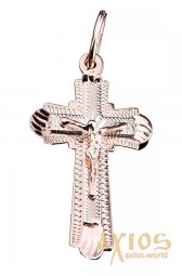 The cross «Crucifixion», gold 585, 25x18mm, О п02287 - фото