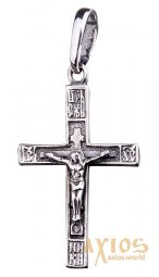 The cross «Crucifixion», silver 925, with blackening, 30х15mm, О 132194 - фото