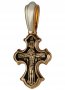 Neck cross, silver with blackening, with gilding. The Crucifixion of Christ. The Protection of the Holy Virgin.