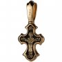 Neck cross, silver with blackening, with gilding. The Crucifixion of Christ. The Protection of the Holy Virgin.
