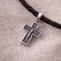 Silver children`s cross «Crucifixion. Prayer «Lord, have mercy», 15x10 mm, O 131651