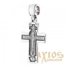 Silver cross "Crucifixion. Mother of God" Oranta", O 13443 - фото