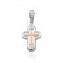 Silver cross with gold plates