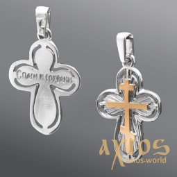 Body cross made of silver and gold - фото